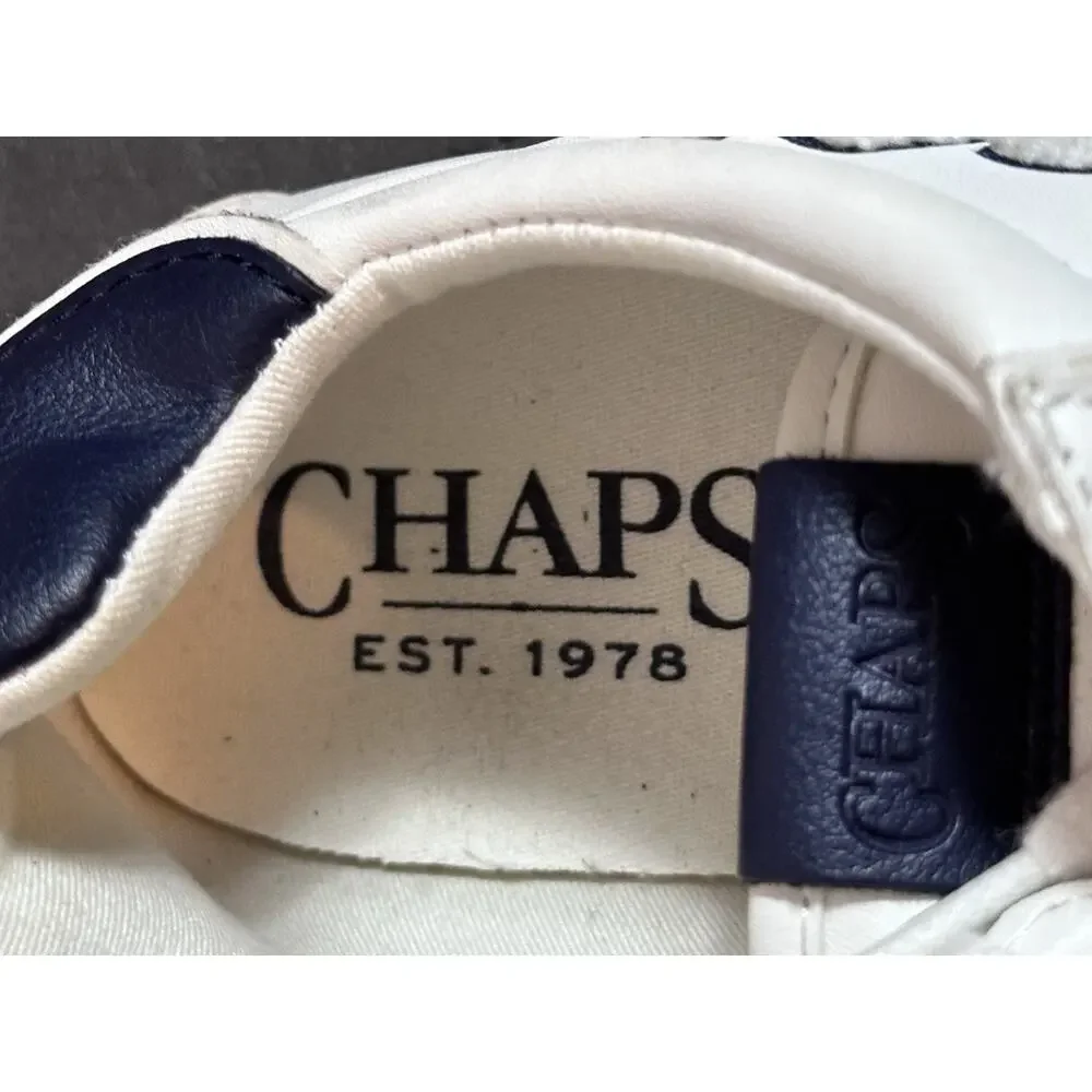 Chaps Varsity Women's Shoes Size 8.5 M Lace Up Sneakers White Navy‎ Red Logo